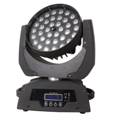 Professional Stage Lighting DMX Party DJ Light Disco Wedding Decoration RGBWA UV 36 LEDS Zoom Wash LED Moving Head Light