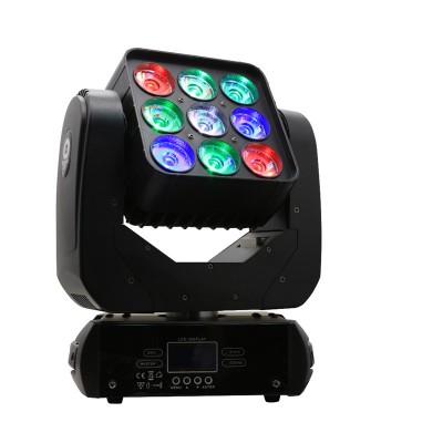 Stage DJ Lighting 9x12w RGBW 4IN1 Matrix LED Beam Moving Head Light DMX512 Mini Party Light for Show Disco